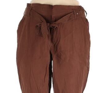 Old Navy Women’s Pants 4X Brown Belted Relaxed Ankle High Rise
